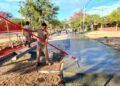 Última etapa del hormigonado en colectora 9 de Julio