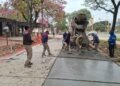 Última etapa de la pavimentación en la colectora de avenida 9 de Julio