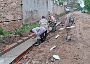 El municipio construye el cordón cuneta sobre calle Rogelia Lozano